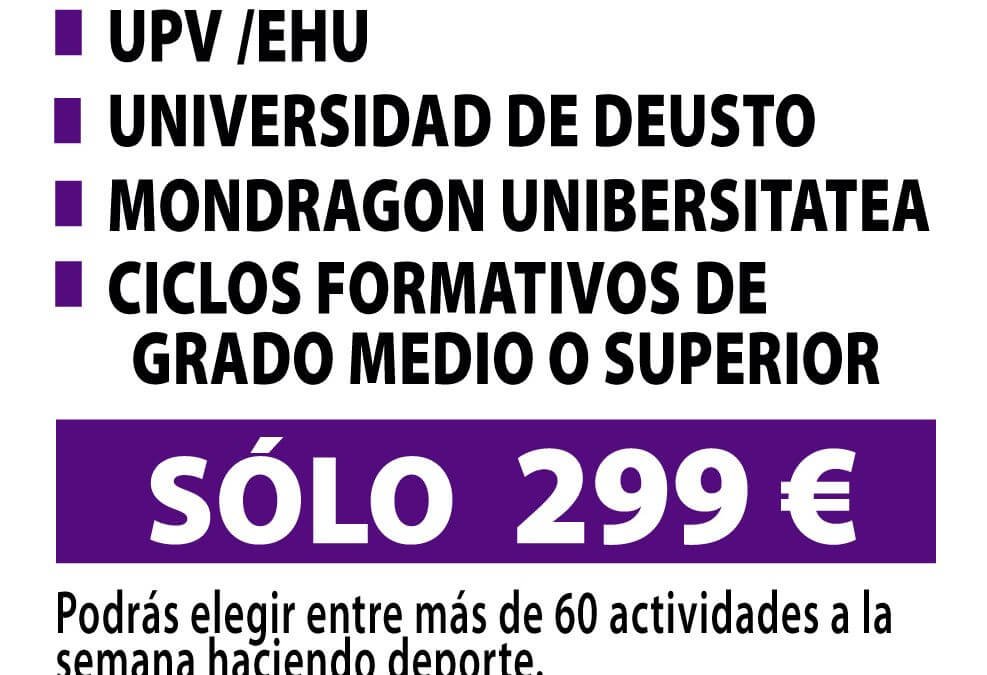 Actividades Deportivas Extrauniversitarias 2023-2024.  SÓLO 299€